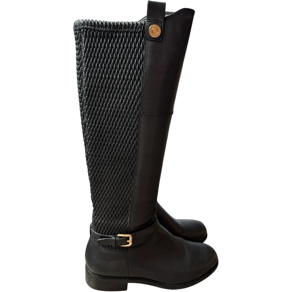 COLE HAAN‎ NWOB Women's Galina Black Leather Riding Boots Tall Knee High Zip 6.5 - Picture 3 of 6